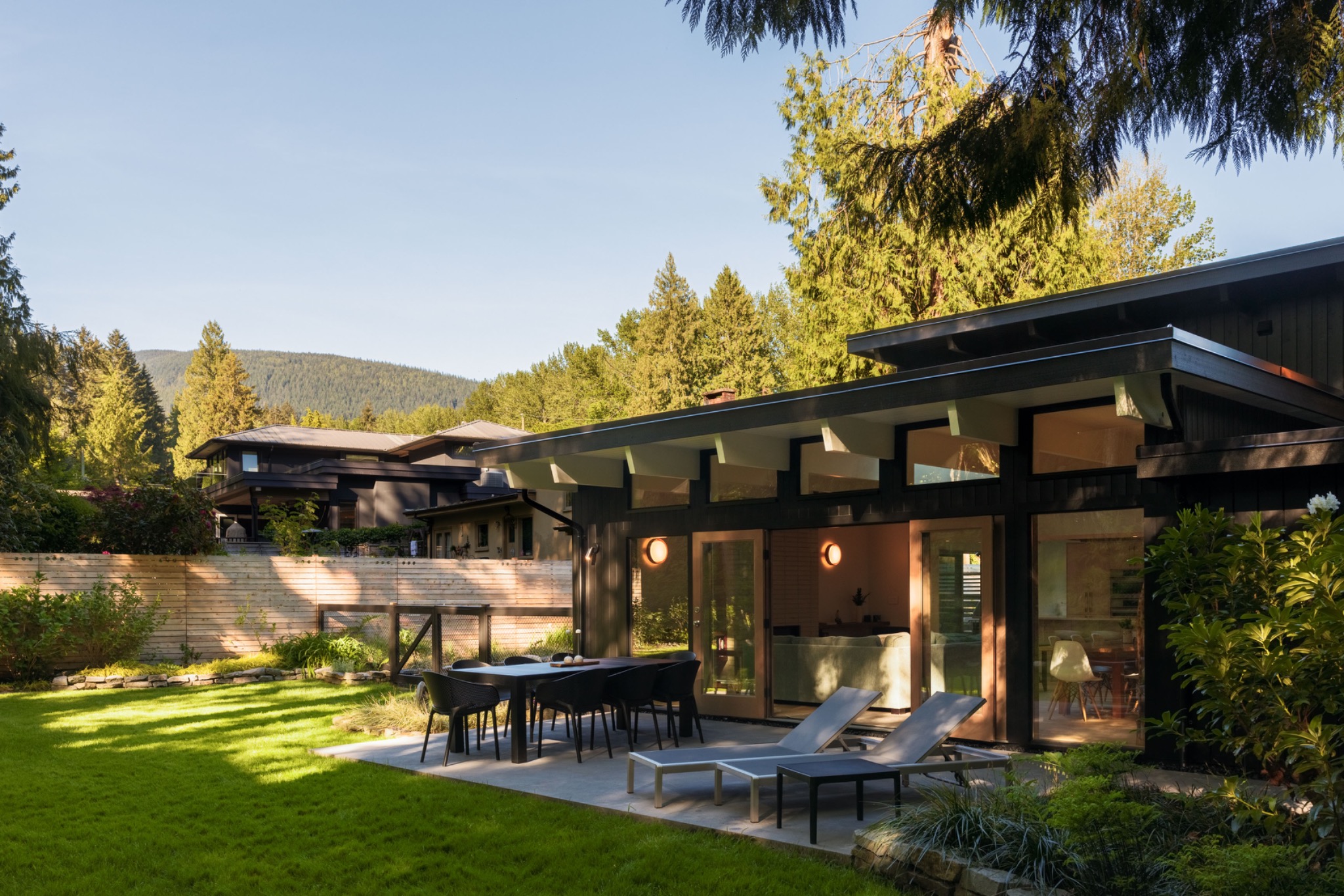 Fairmont residence illuminated at twilight in North Vancouver